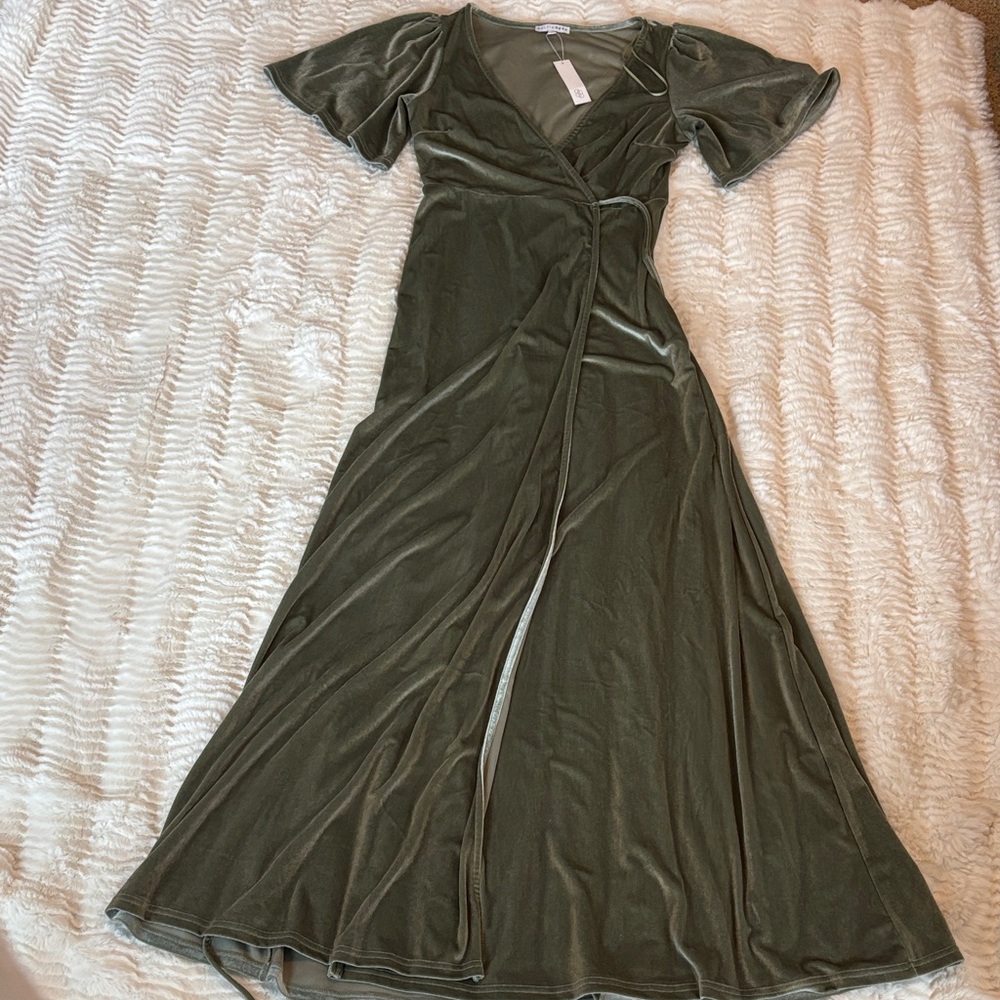 Baltic Born Olive Maxi Wrap Dress